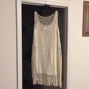 NWT Ralph Lauren Pearl crocheted dress.